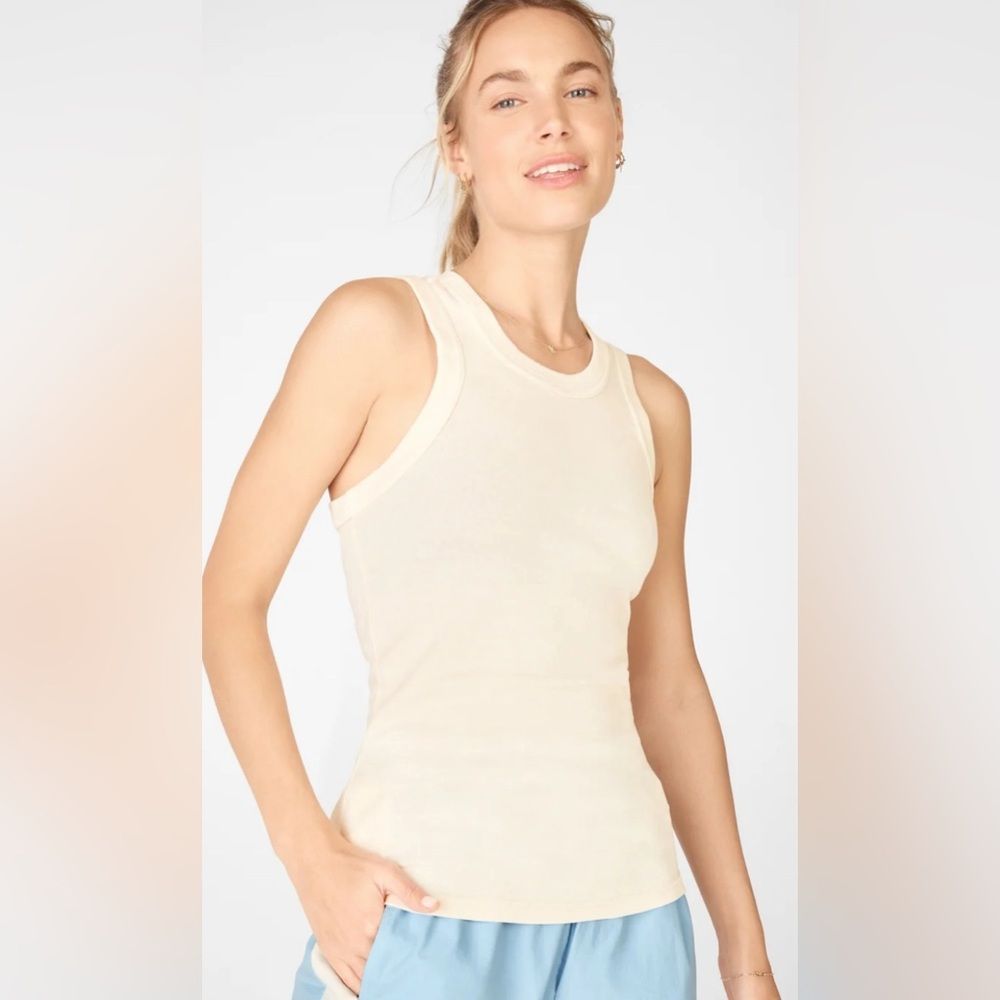 Fabletics Cream Tinsley Racerback Tank Size Medium Nwt